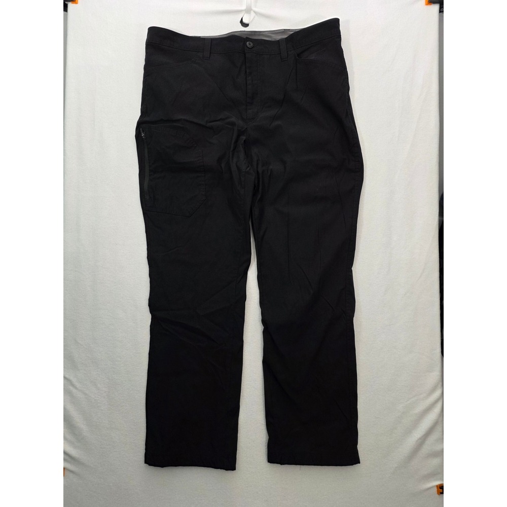 Eddie Bauer Fleece Lined Tech Pant 40x32 Black Nylon Spandex Outdoor Hiking Work